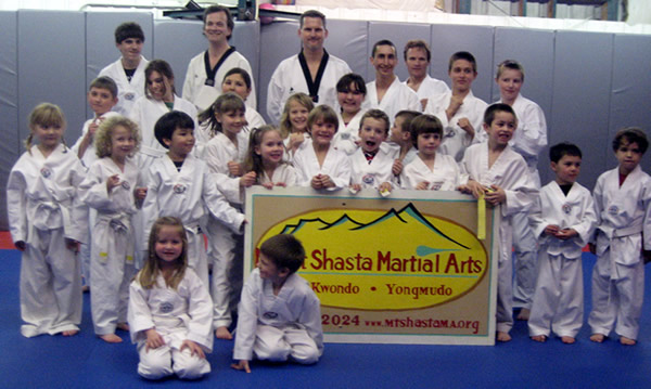 Participants in the MSMAP Winter Taekwondo Promotion Exam