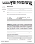 Martial Arts Mini-Camp Registration Form